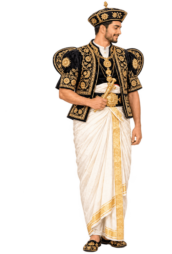 Groom in traditional Sri Lankan wedding attire